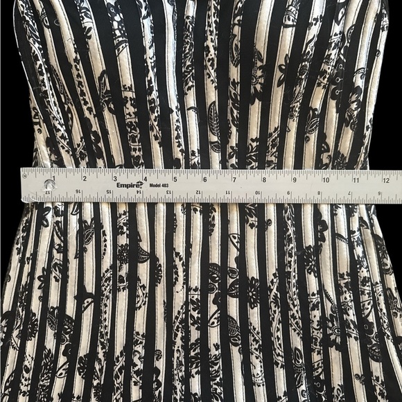 Chic Black and Silver Striped Midi Dress - Picture 2 of 7